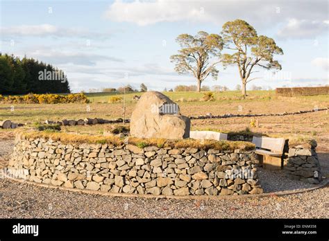 Woodland Cemetery, Killearn, Stirling, Scotland, UK - the seating area a natural green burial ...