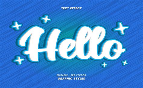 Hello Text Effect with Background. Effects can be used in Graphic Style settings Suitable for ...