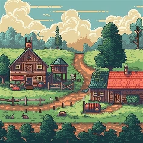 16 Farm Pixel Art Backgrounds Farm Pixel Art Pixel Backgrounds for Video Games Video Game Pixel ...