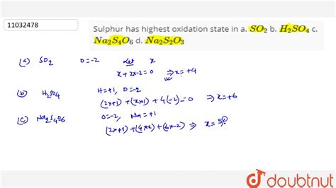 Sulphur has highest oxidation state in - YouTube