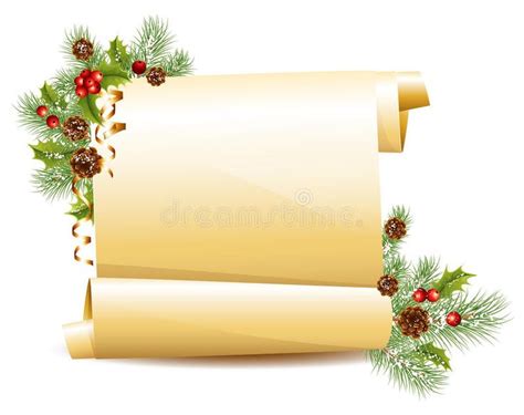 Festive Christmas Scroll with Xmas Symbols