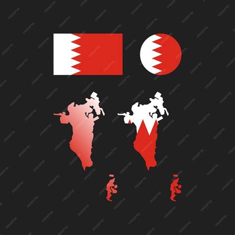 Premium Vector | Bahrain national flag and map vectors set