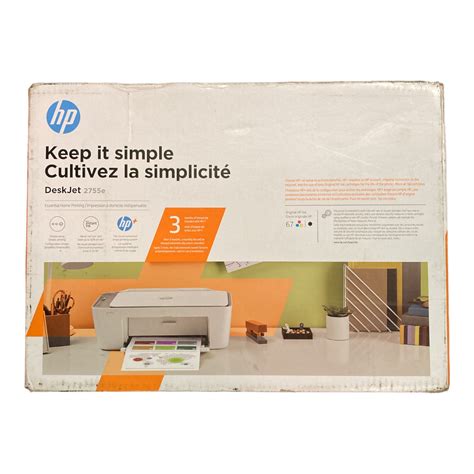 HP DeskJet 2755e Wireless All-In-One Color Printer, Scanner, and Copie ...