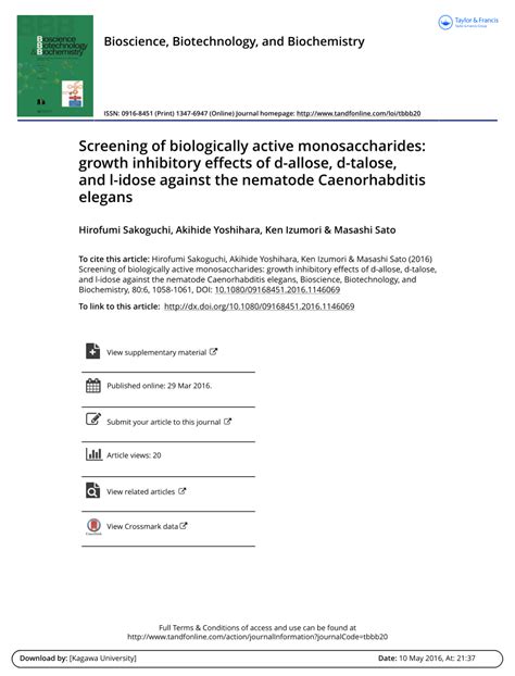 (PDF) Screening of biologically active monosaccharides: growth ...