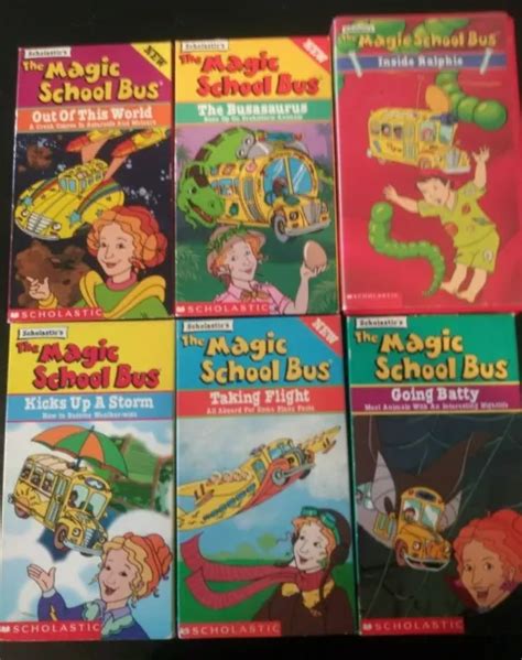 MAGIC SCHOOL BUS VHS SCHOLASTIC lot of 6 Storm World Flight Batty ...