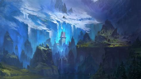 Online crop | white castle near forest painting, fantasy art, landscape ...