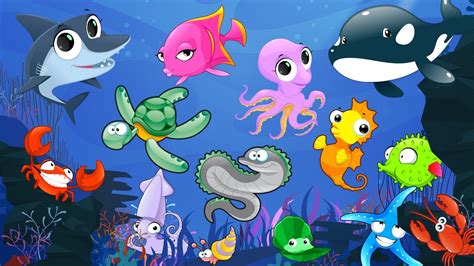 Sea Animals Cartoon Clipart