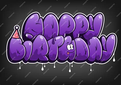 Graffiti Happy Birthday Lettering