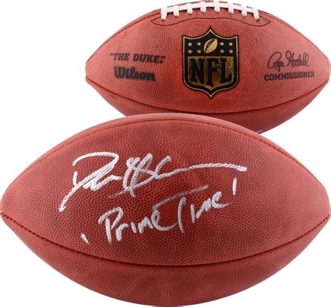 Deion Sanders Autographed Duke Pro NFL Football w/ Prime Time Incs - Fanatics #Football ...