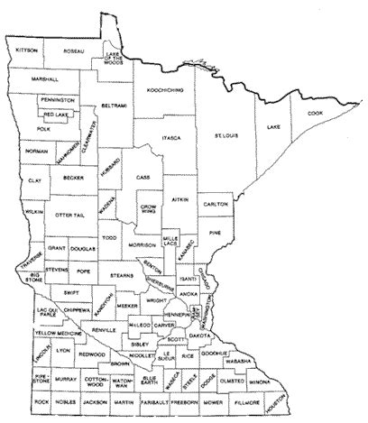 Minnesota County Map Printable