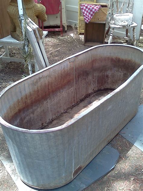 Maryland House Antiques: Galvanized oval water trough, $85