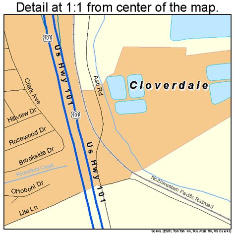 Cloverdale California Street Map 0614190