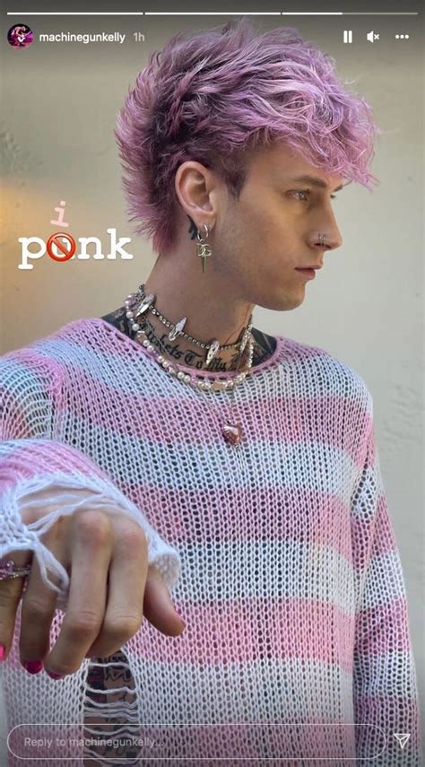 Machine Gun Kelly Rocks New Pink Hair to Match His Nails: 'I'm Pink'