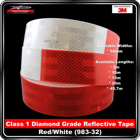 3M Red/White (983-32) Diamond Grade Class 1 Reflective Tape ...