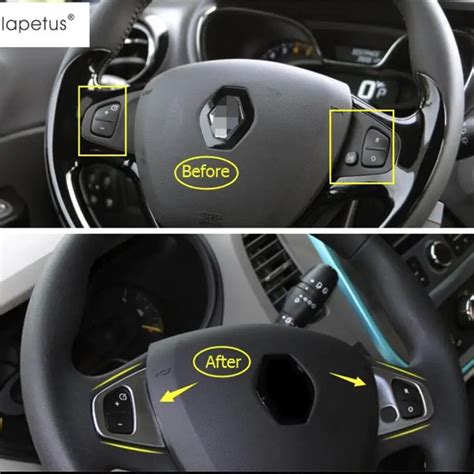 Lapetus Accessories For Renault Captur 2014 2015 2016 Steering Wheel Button Sequins Molding ...