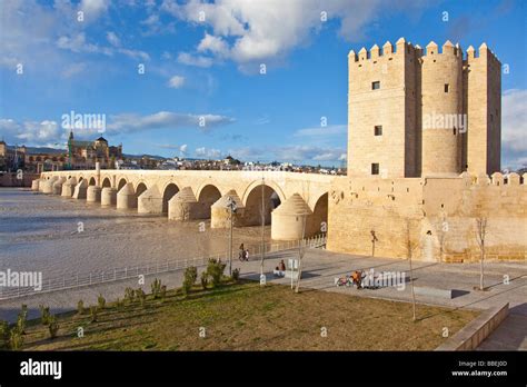 Calahorra Tower and Puente Romano or Roman Bridge over the Guadalquivir River in Cordoba Spain ...