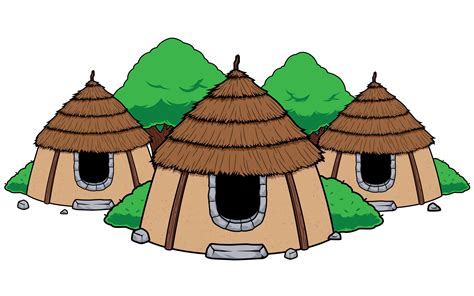 Hut Village Mascot - Illustration #143908 - TemplateMonster