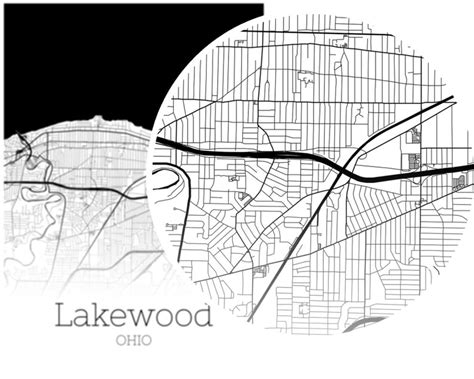 Lakewood Map INSTANT DOWNLOAD Lakewood Ohio City Map | Etsy