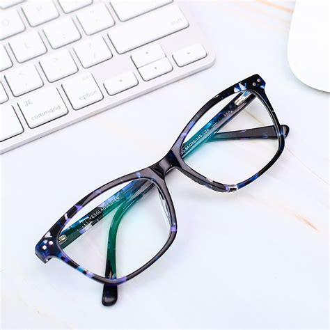 Tortoise Blue Medium Wayfarer Acetate Eyeglasses - 17350