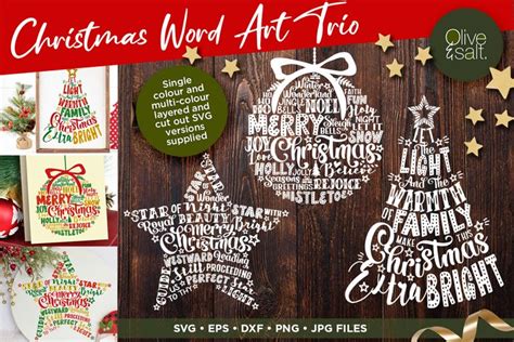 Christmas Tree Word Art SVG | Christmas Sign SVG | Card SVG