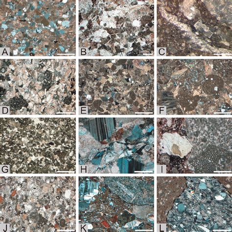 Microphotographs of characteristic sandstone and breccia varieties in... | Download Scientific ...