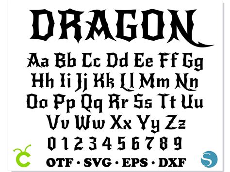 Dragon Font SVG, Dragon Font OTF, Dragon svg Dragon letters - Inspire ...