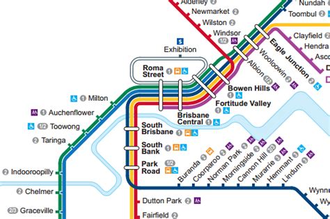 Brisbane's multi-coloured rail network map - Waking up in Geelong