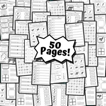 50 Musical Dynamics Worksheets | Multiple Activities by Music in Everything