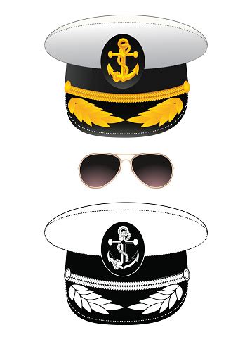 Navy Captain Hat Vector Stock Illustration - Download Image Now - iStock