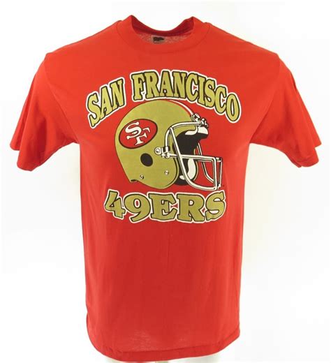 Vintage 80s San Francisco 49ers T-Shirt L Deadstock NFL Football Trench | The Clothing Vault