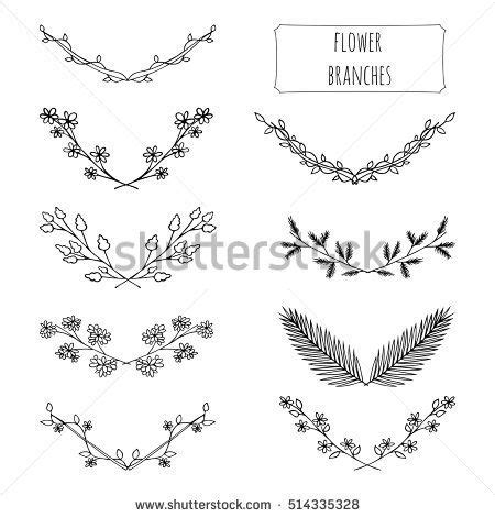 Hand Drawn Floral Set Made Vector Stock Vector (Royalty Free) 514335328 | Shutterstock | Como ...