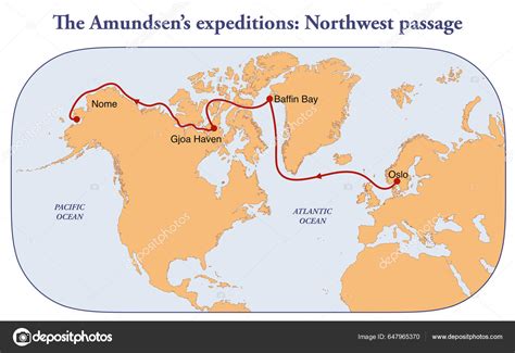 Map Roald Amundsen Expedition Northwest Passage Stock Photo by ...