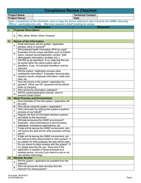 Hr Compliance Checklist Template Excel