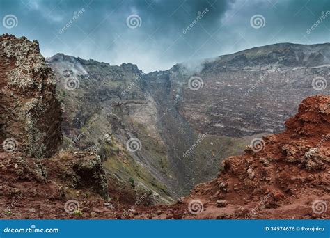 Vesuvius crater stock photo. Image of park, sulfur, clouds - 34574676