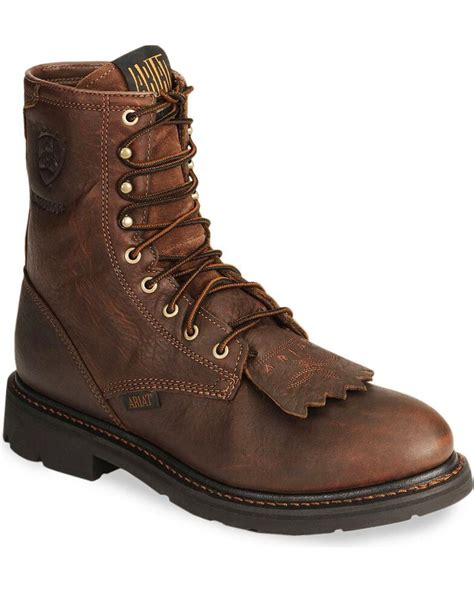 Ariat Waterproof Cascade H20 8" Lace-Up Work Boots - Round Soft Toe | Sheplers