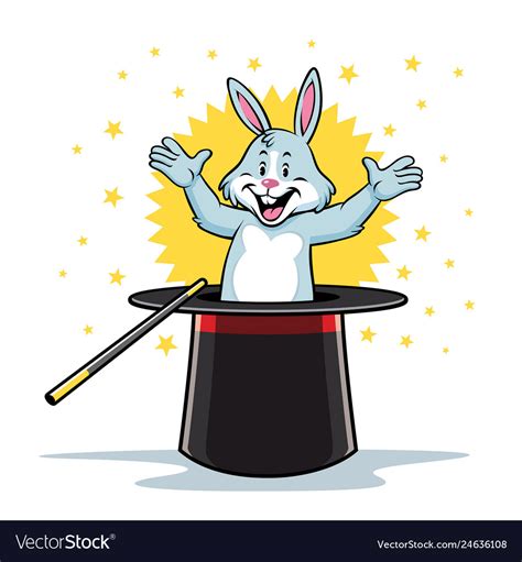 Rabbit in the magic hat Royalty Free Vector Image