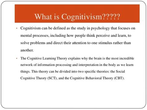 Cognitivism Theory/ Jean Piaget