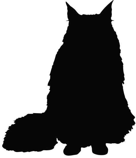 Fluffy Cat Silhouette Clip Art