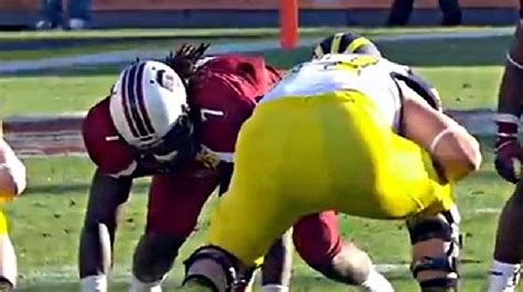 Video: Watch Jadeveon Clowney's crushing hit on Michigan running back ...