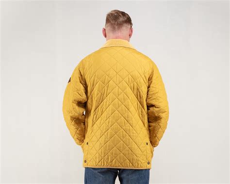 Yellow Puffer Jacket parka vintage 90s unisex jacket autumn jacket lightweight men gift idea ...