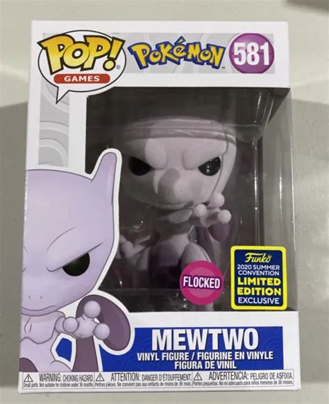 FUNKO POP! GAMES Pokemon Mewtwo (Flocked) Summer Convention Exclusive ...