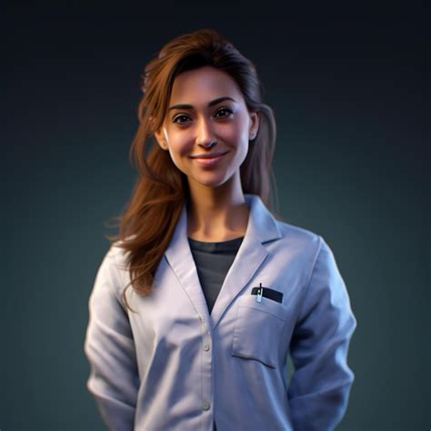 Premium AI Image | young female doctor wearing casual outfit and lab coat amazed and smiling at ...