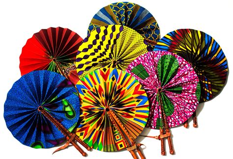 Handmade African fabric fan