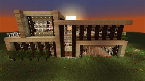 Modern Wooden House [Creation] | Minecraft PE Maps