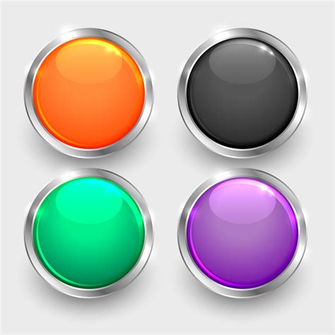 set of shiny round glossy buttons - Download Free Vector Art, Stock Graphics & Images