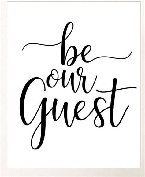 Printable be our Guest, Be our guest quote, bedroom wall decor, Guest quote, House warming gift ...