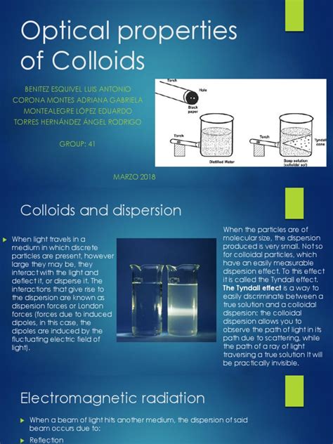 Optical Properties of Colloids | PDF | Scattering | Dispersion (Optics)