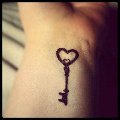 Heart Lock Key Tattoo On Wrist