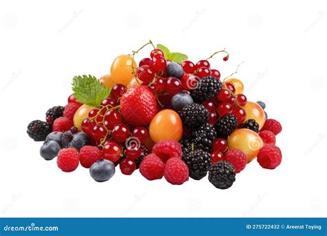 Mixed Berries Isolated on Transparent Background. Generative Ai Stock ...