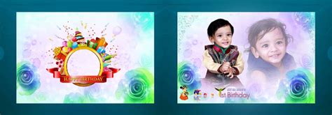 Baby Birthday Album Design 14x40 PSD Templates - Luckystudio4u